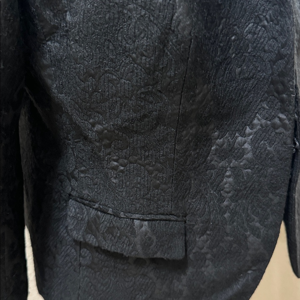 Talbots Elegant Floral Embordiered Black Women's Blazer Size 10 - Picture 5 of 10